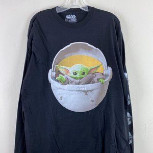 NWOT Grogu Baby Yoda Black Long Sleeve Shirt